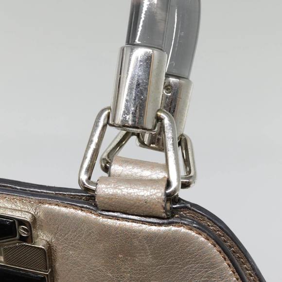 CELINE Hand Bag Leather 2way Silver Auth 91848 - Picture 15 of 16